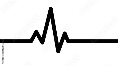 Black Electrocardiogram ECG Heartbeat Line on an Isolated White Background