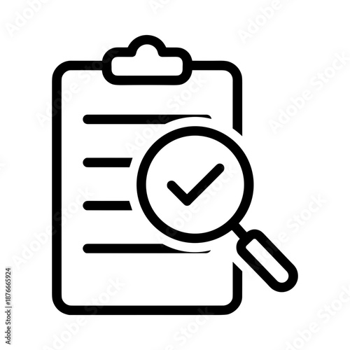 Audit Report Checklist Magnifying Glass Inspection Icon