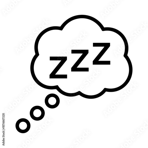 Sleeping Thought Bubble Icon with ZZZ