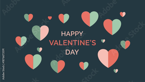 Valentine's Day celebration with hearts and love illustration