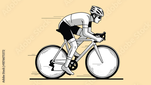 Vector illustration of a cyclist in motion on a bicycle