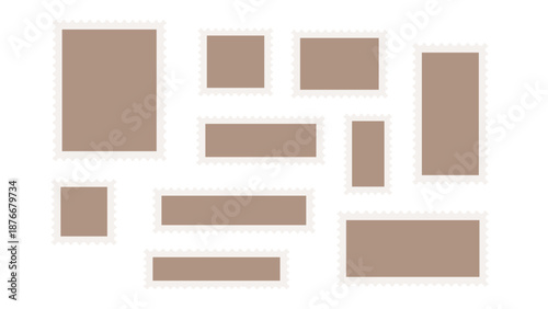 Vintage Postage Stamp Frame Vector Set