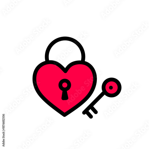Heart Lock With Key – Valentine Commitment SVG