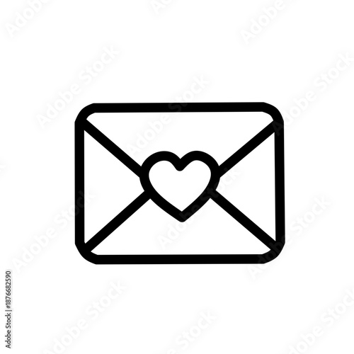 Love Envelope Outline – Valentine Letter SVG