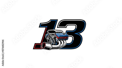 Turbocharged Engine Number 13 Logo - Automotive Power.