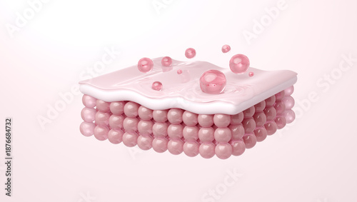 Konstfotografi Pink PDRN exosome serum for glass skin and radiant hydration 3d illustration