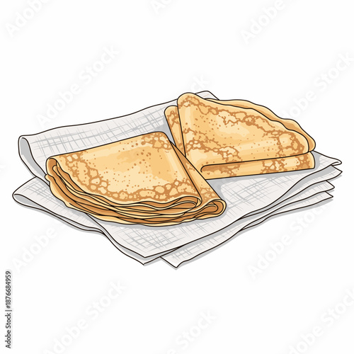 Stack of pancakes on a napkin representing the concept of Maslenitsa  