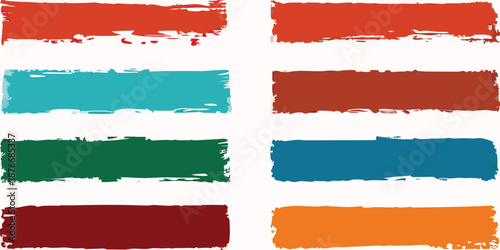 Colorful paint strokes. Set of colorful brush strokes, lines, Brush stain. Rectangle brush collection. Grungy brushes collection. permanent marker pen stroke set Vector black paint brush