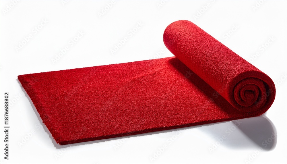 Fototapeta premium red carpet isolated on white background