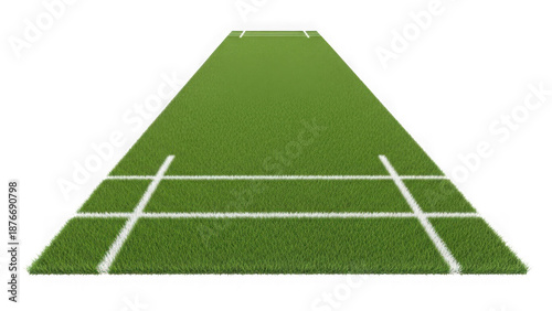 green football field with white lines on white background