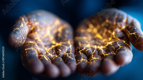 Close-Up of Person's Palms ...