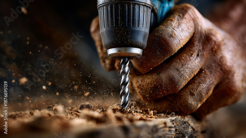 Hand Holding Cordless Drill...