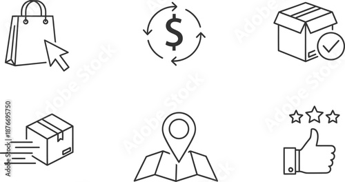 Ecommerce transaction process with online shopping and delivery