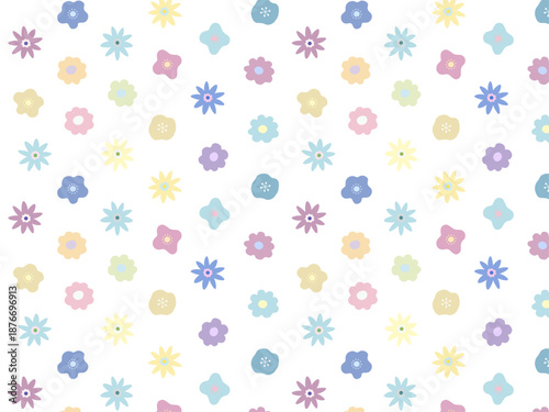 Wallpaper Mural 北欧風の花のイラストのパターン柄 Torontodigital.ca