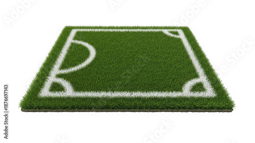 green soccer field with white lines on grass