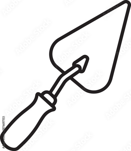 Construction tool trowel isolated on white background