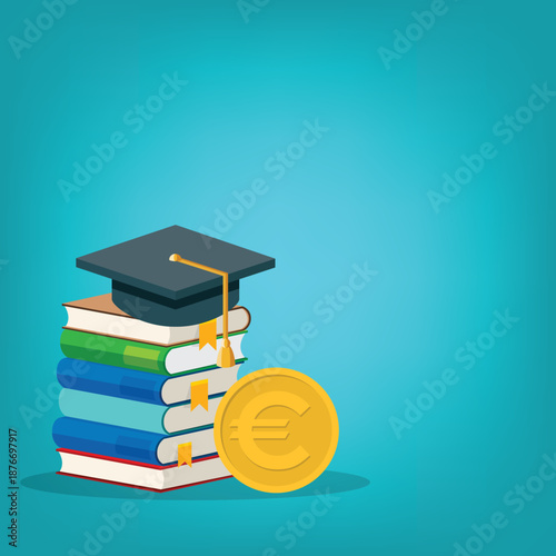 Student scholarship for college and university. Tuition fees for education, investment in scholarship concept.	