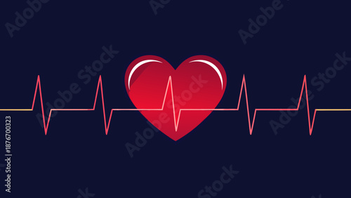 Heartbeat symbol on dark background Vector