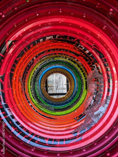 Colorful Wheel Rim Tunnel