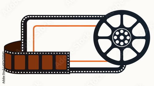 Classic film reel in motion Vector