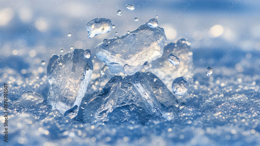 Obraz premium Ice cubes in water