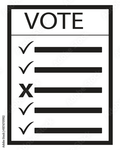 Ballot paper icon vector Art Illustration