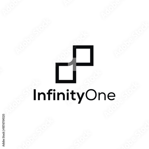One infinity loop logo design symbol vector icon template
