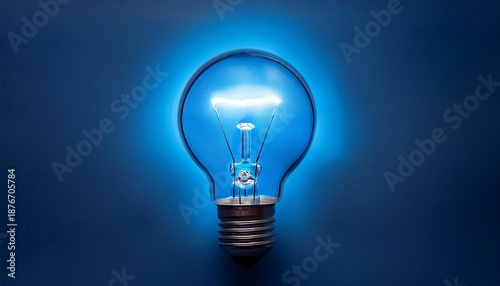 illuminated blue bulbs symbolizing creative innovation beyond conventional limits representing business inspiration and minimalist thought