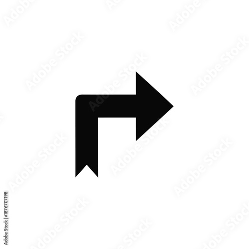 Black arrow pointing right on white background