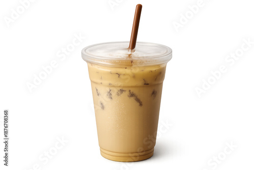 Wallpaper Mural Iced coffee with straw in plastic cup Torontodigital.ca