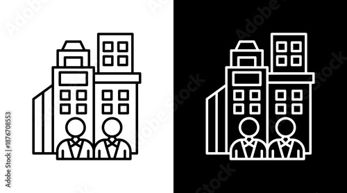 Corporation White Icon Set Design