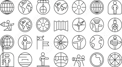 Business infographic icons for global communication