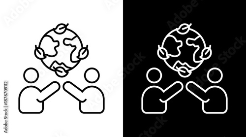 Social Responsibility  White Icon Set Design