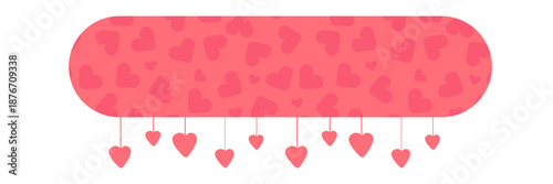 Pink Valentines day speech bubble with hearts. Valentines day banner, poster, social media post layout, quiz backdrop, square banner design template set. abstract pink love shape
