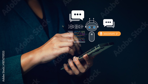 The concept of using AI to assist in work. Utilizing AI for search queries. Communicating and interacting with AI via mobile systems.