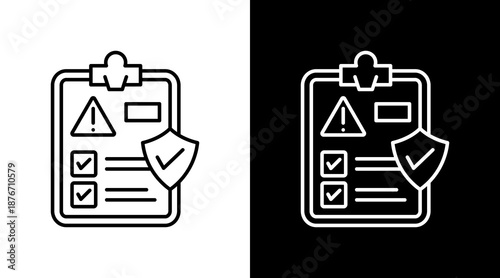 Risk Management White Icon Set Design