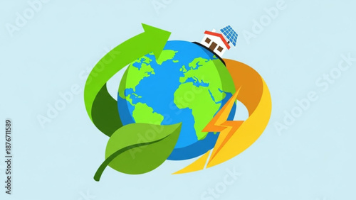 Sustainable earth with renewable energy sources and eco friendly