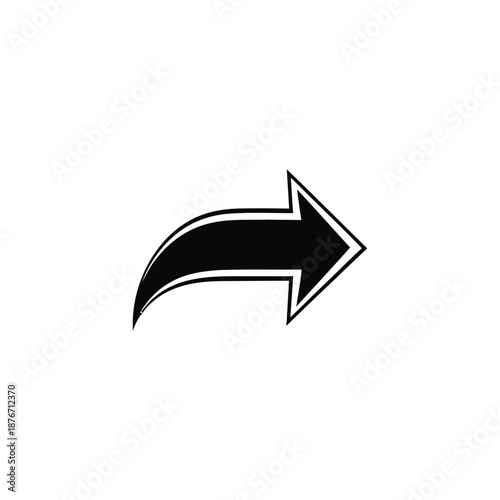 Free Download A black arrow pointing to the right against a white background - GFXLoad