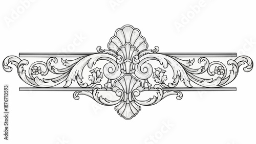 Elegant Ornate Scrollwork Decorative Element Vector.