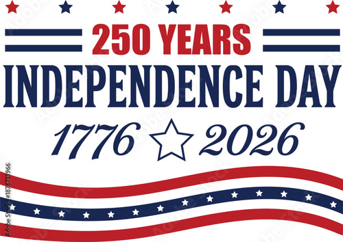 250 years of Independence Day, 1776 2026 American patriotic celebration graphic design
