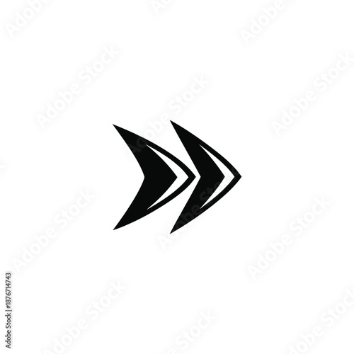 Abstract black arrow symbols pointing to the right on a white background