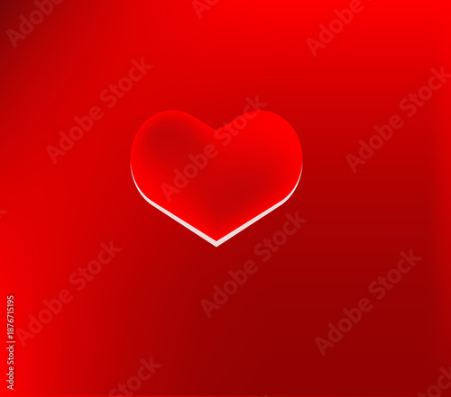 red heart on a white background