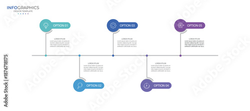 Vector Infographic label design template with icons and 5 options or steps. for your business data. Vector Illustration.