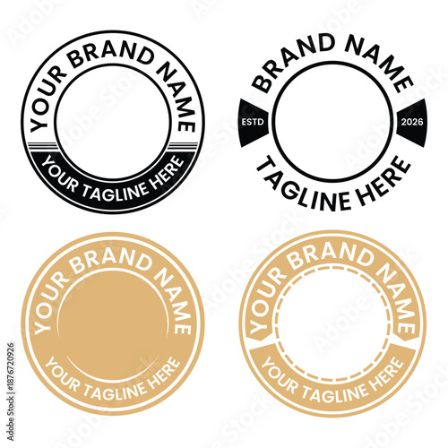 the text editable logo badge design template