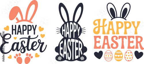 Happy Easter Typography Vector Design for Spring Holiday Celebration