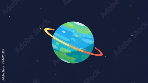 An hourglass with the Earth inside, symbolizing the passage of time, viewed from the side in a simple illustration style