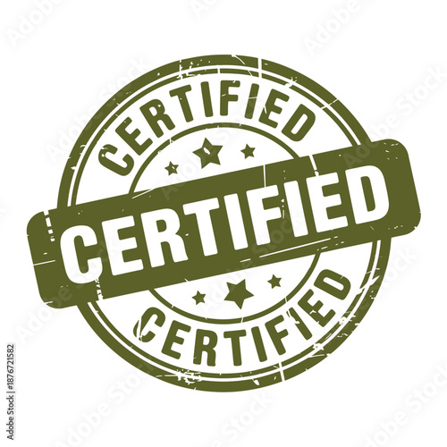 Certified stamp with stars on a white background
