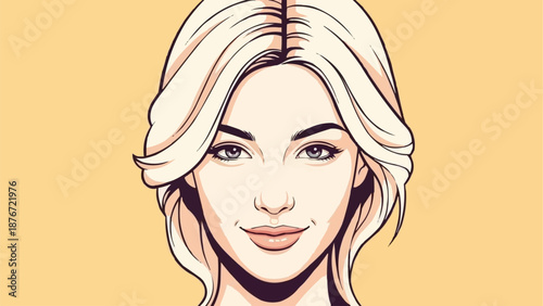 Stylized Portrait of a Young Woman with Blonde Hair.