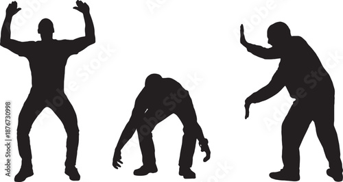 vector, a group of people holding, squeezing, and lifting something imaginary