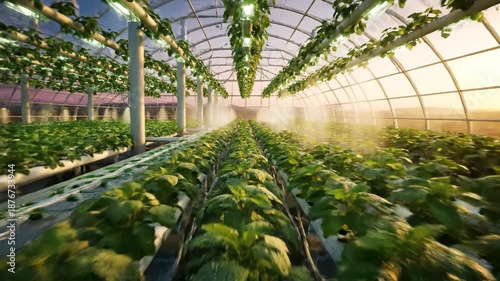 Futuristic Biodome Greenhouse Interior - Sustainable Agriculture Concept